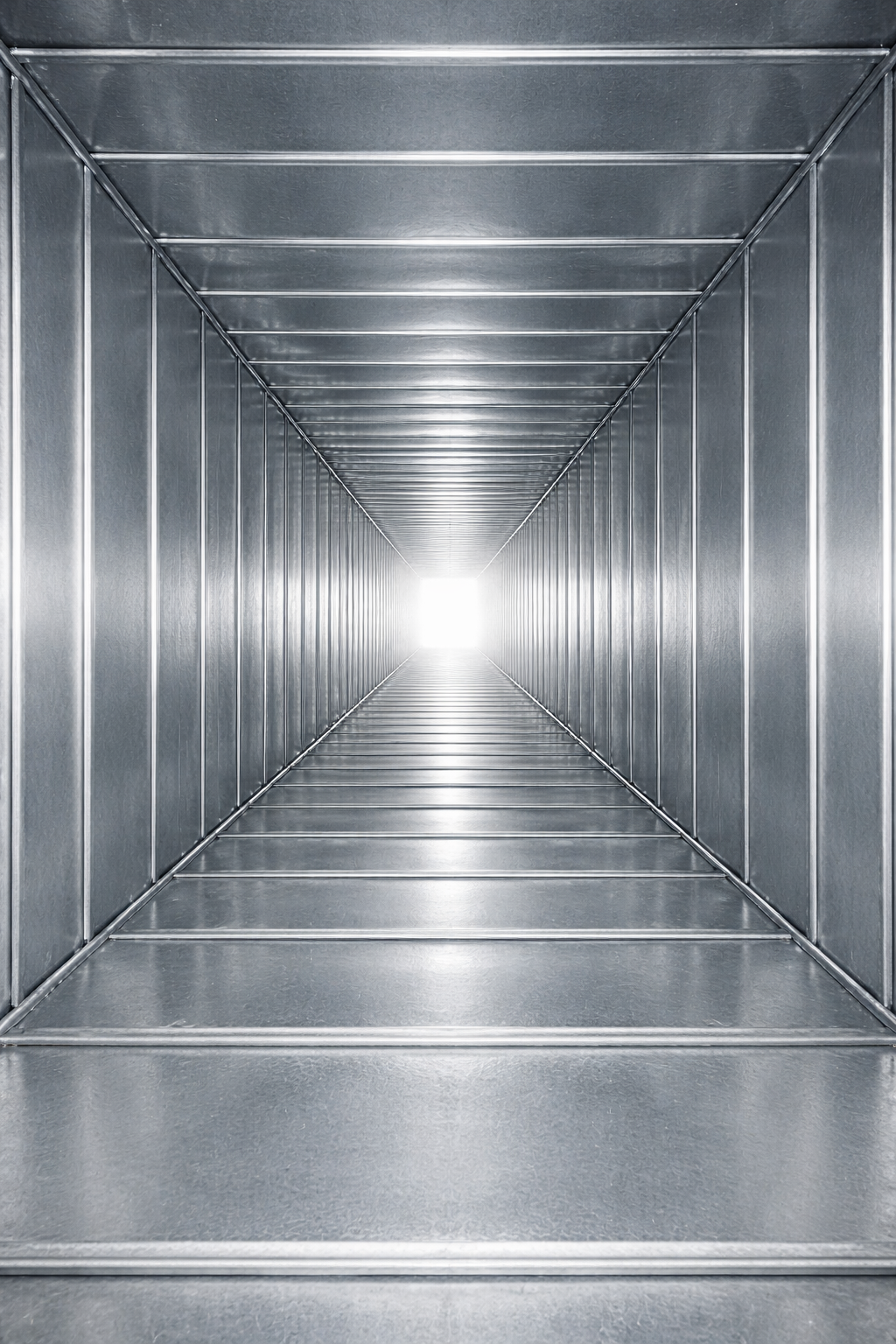 Clean, professionally maintained commercial air duct system